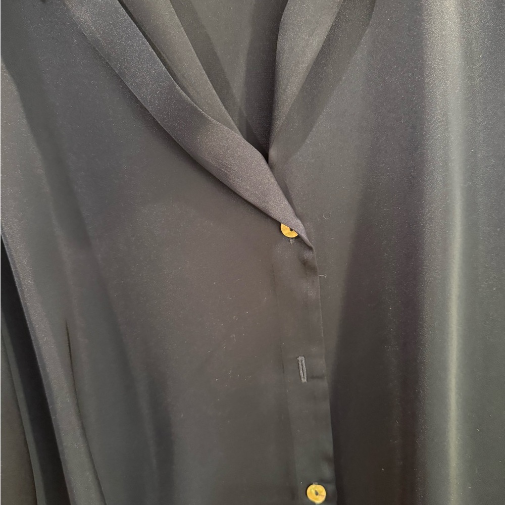 Zara Navy Button Down Shirt - Picture 3 of 5